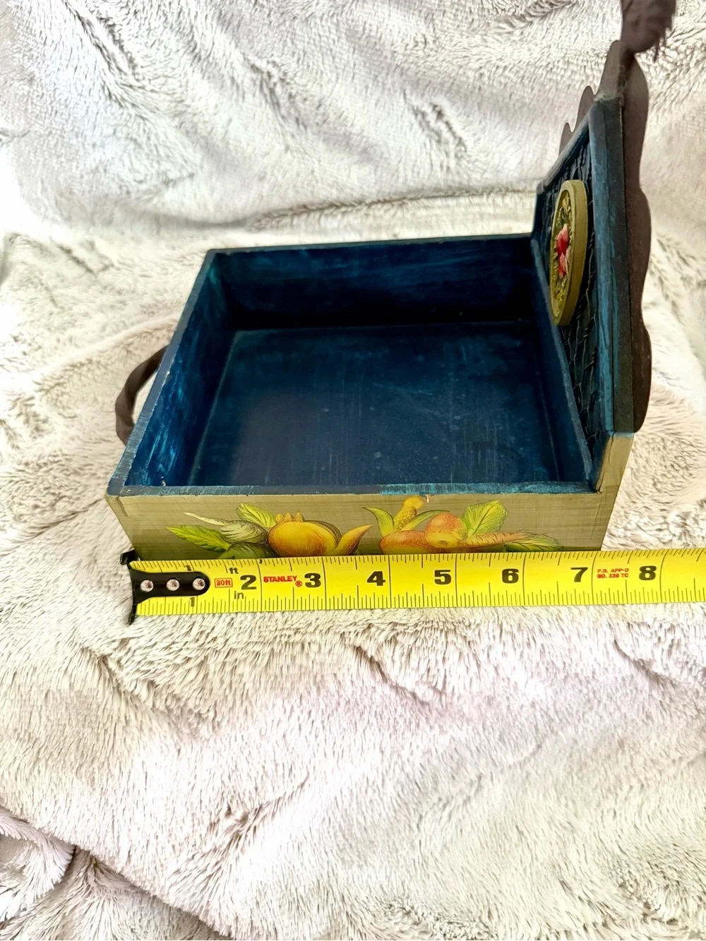 Tracy Porter Farmhouse Blue Teal Decorative Napkin Holder with Rooster Accent